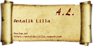 Antalik Lilla névjegykártya